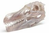 Carved, Banded Fluorite Dinosaur Skull #218476-4